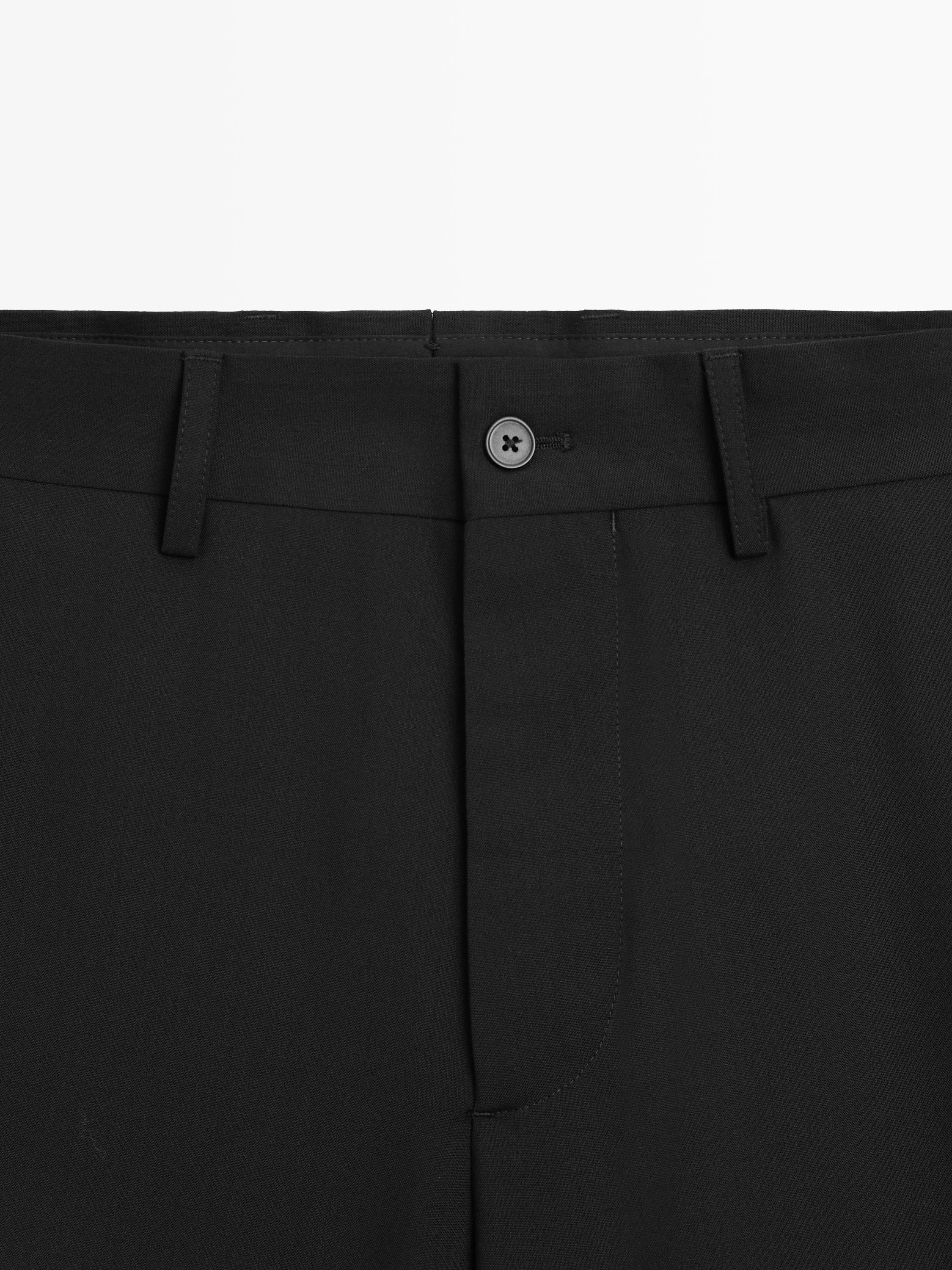 Wide-leg cool wool suit trousers